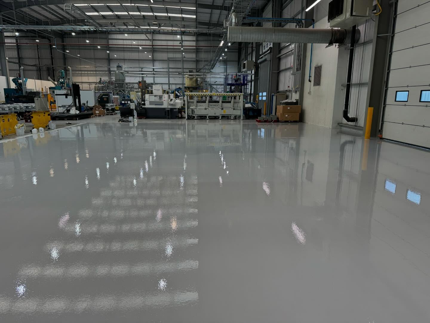 Completed epoxy floor over formerly tiled surface