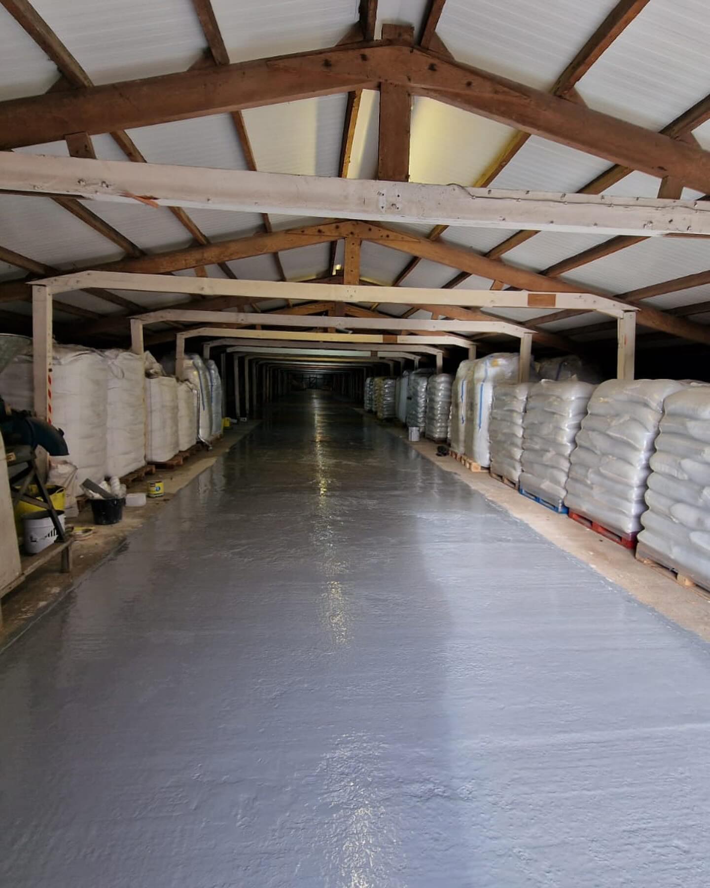Epoxy floor installed in warehouse for durability