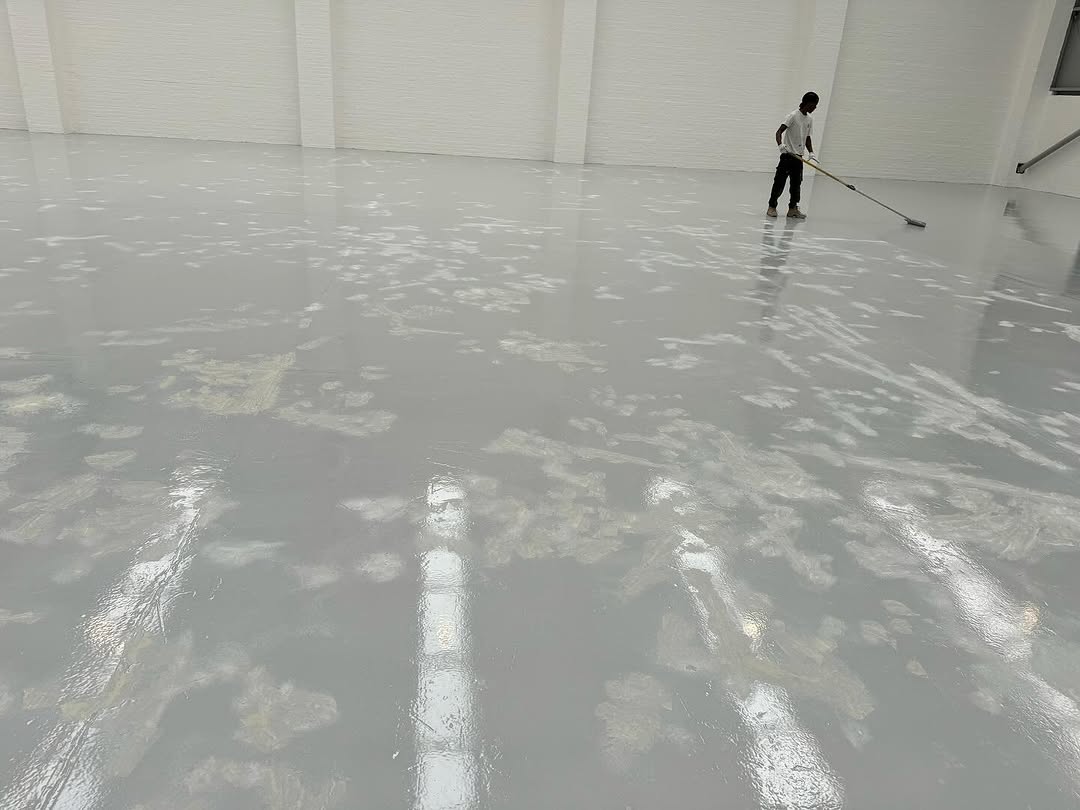 Industrial warehouse epoxy flooring installation