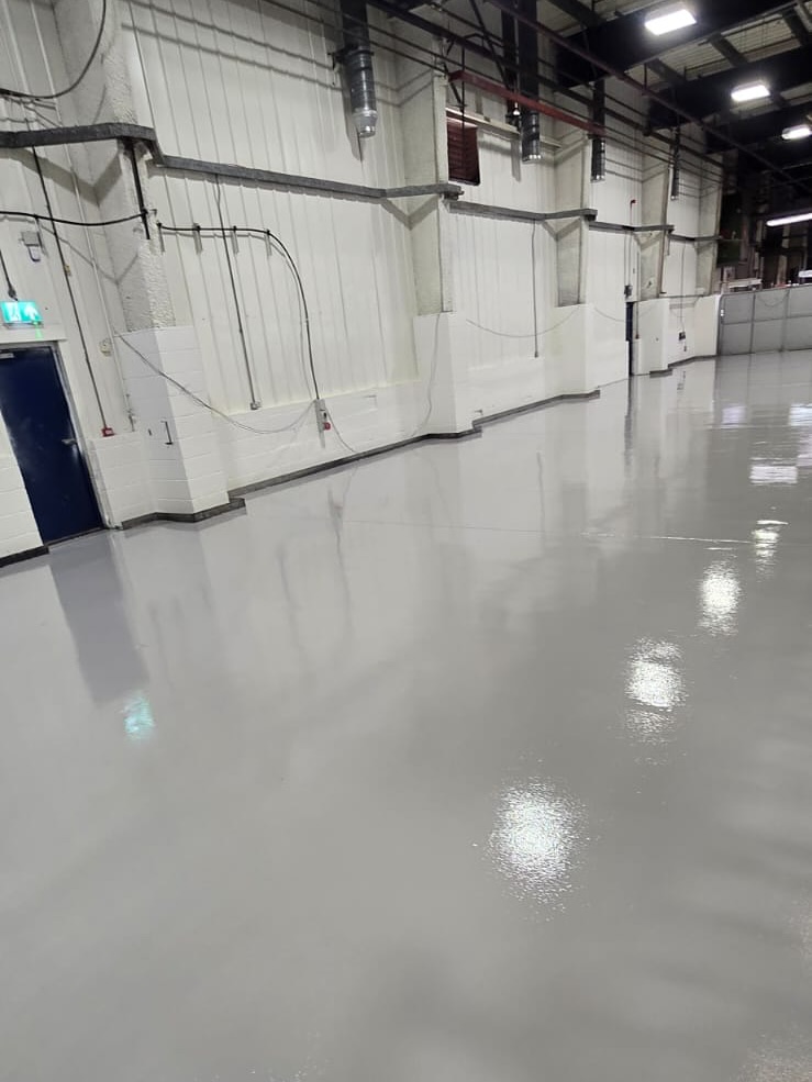 Car park deck coating with line marking